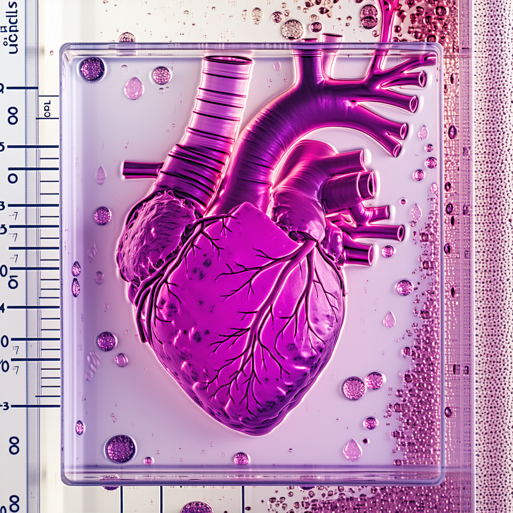 A Purple Heart-shaped Object, Possibly A Piece Of Art Or A Sculpture, Placed On A Table