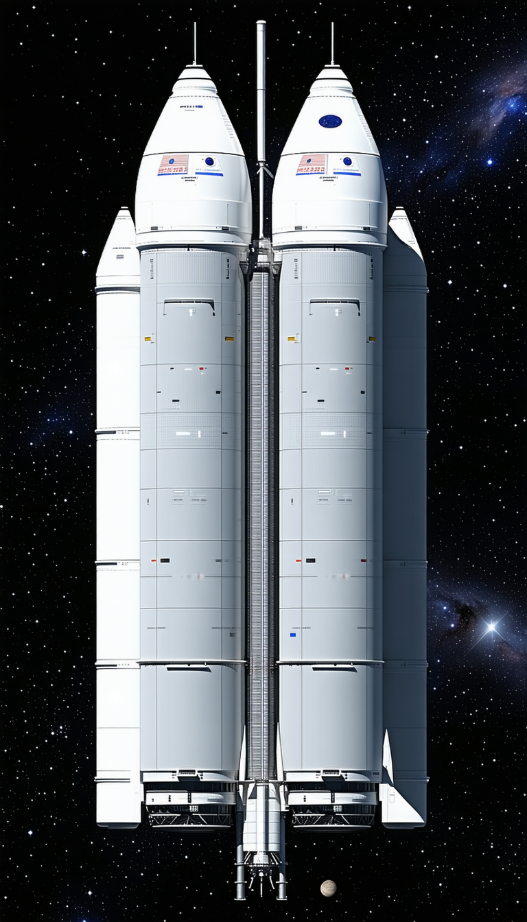 A Large White Space Shuttle Is Shown In A Computer-generated Image