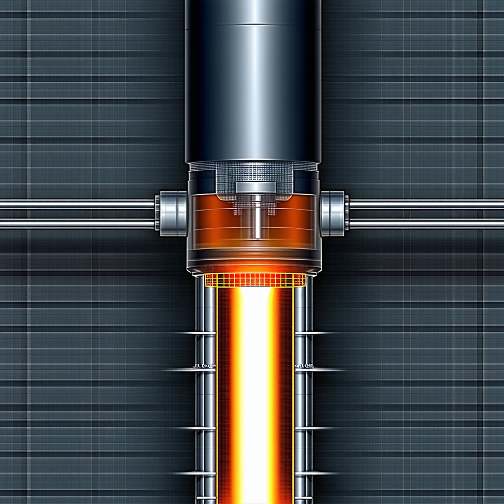 A Large, Cylindrical Object Is Shown In A Blue And Orange Color Scheme