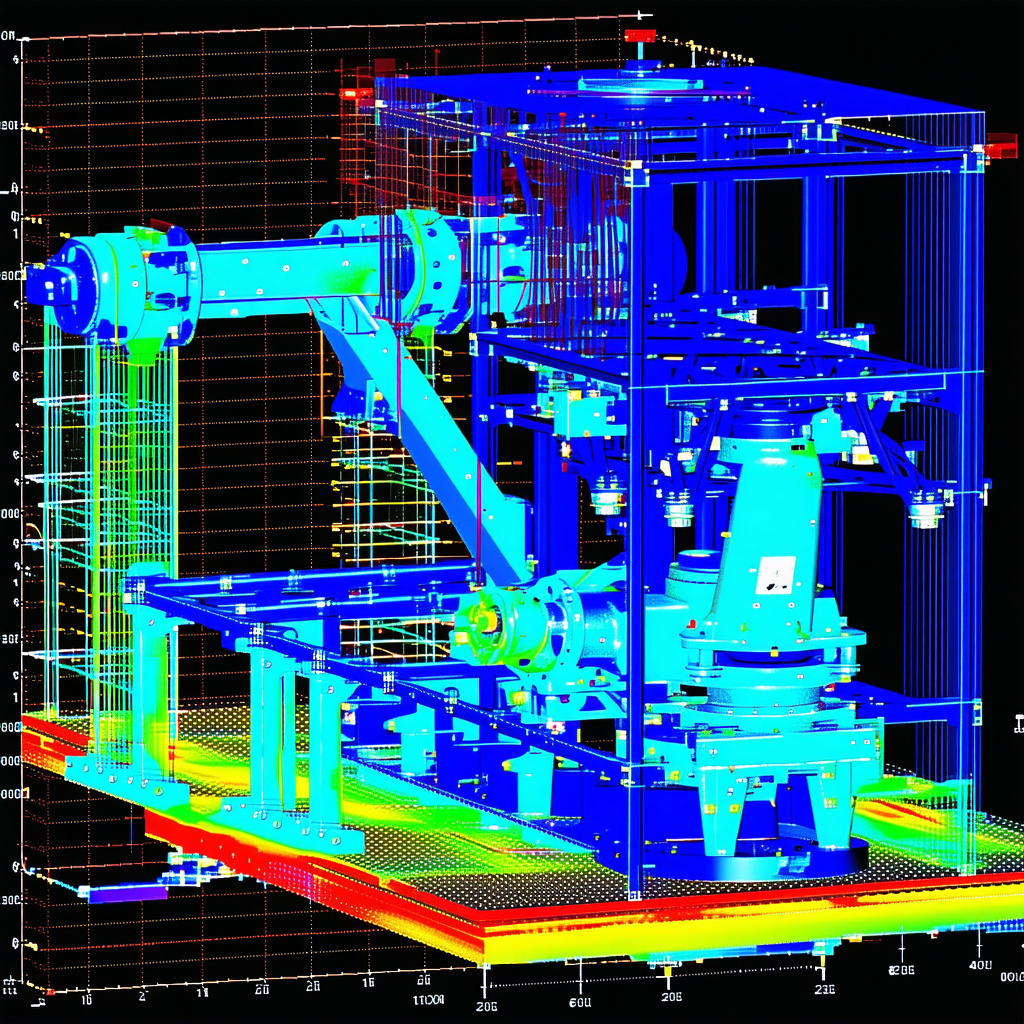 A Large Blue Machine Is Shown In A 3d Model