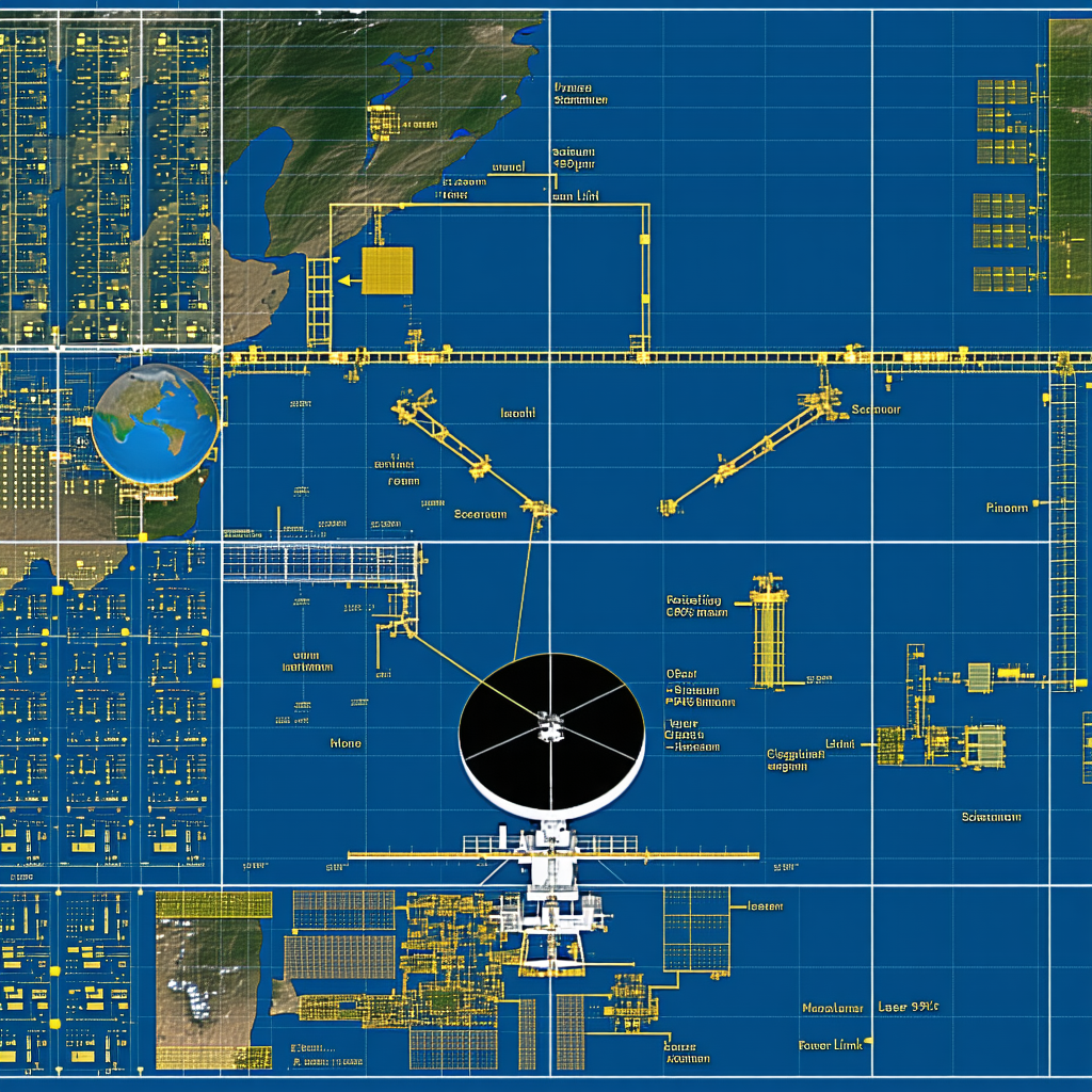 A Large Blue Map Is Displayed, Showing The Layout Of A Space Station