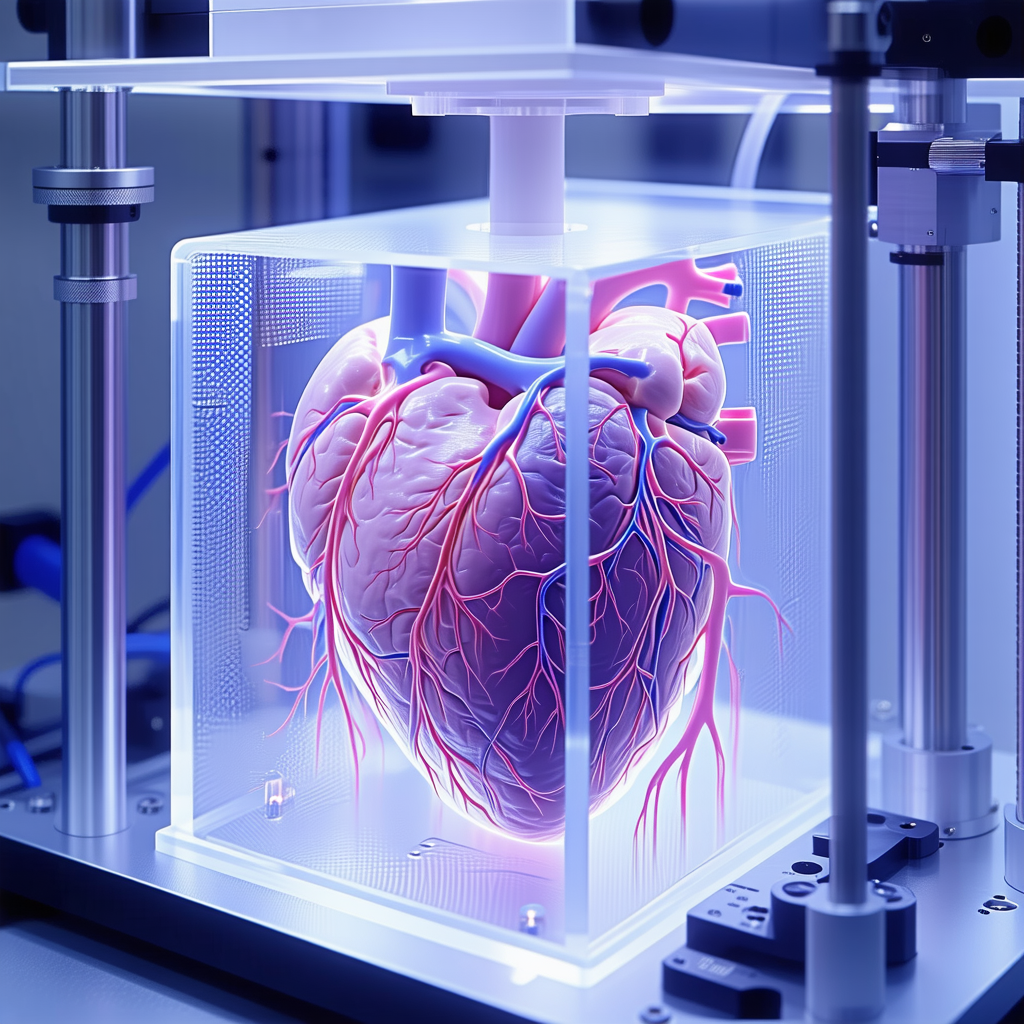 A Heart Displayed In A Clear Plastic Container