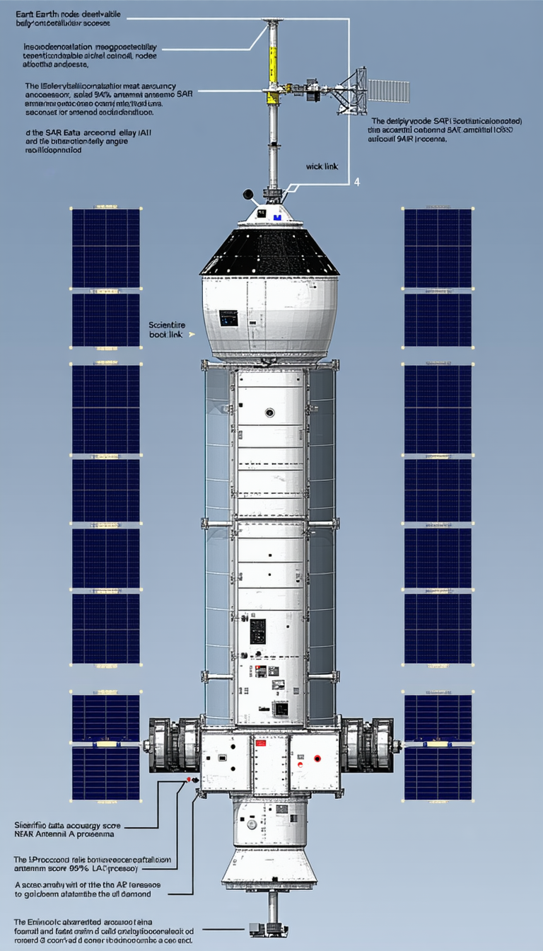 A Large Spacecraft Is Shown In A Blue Background