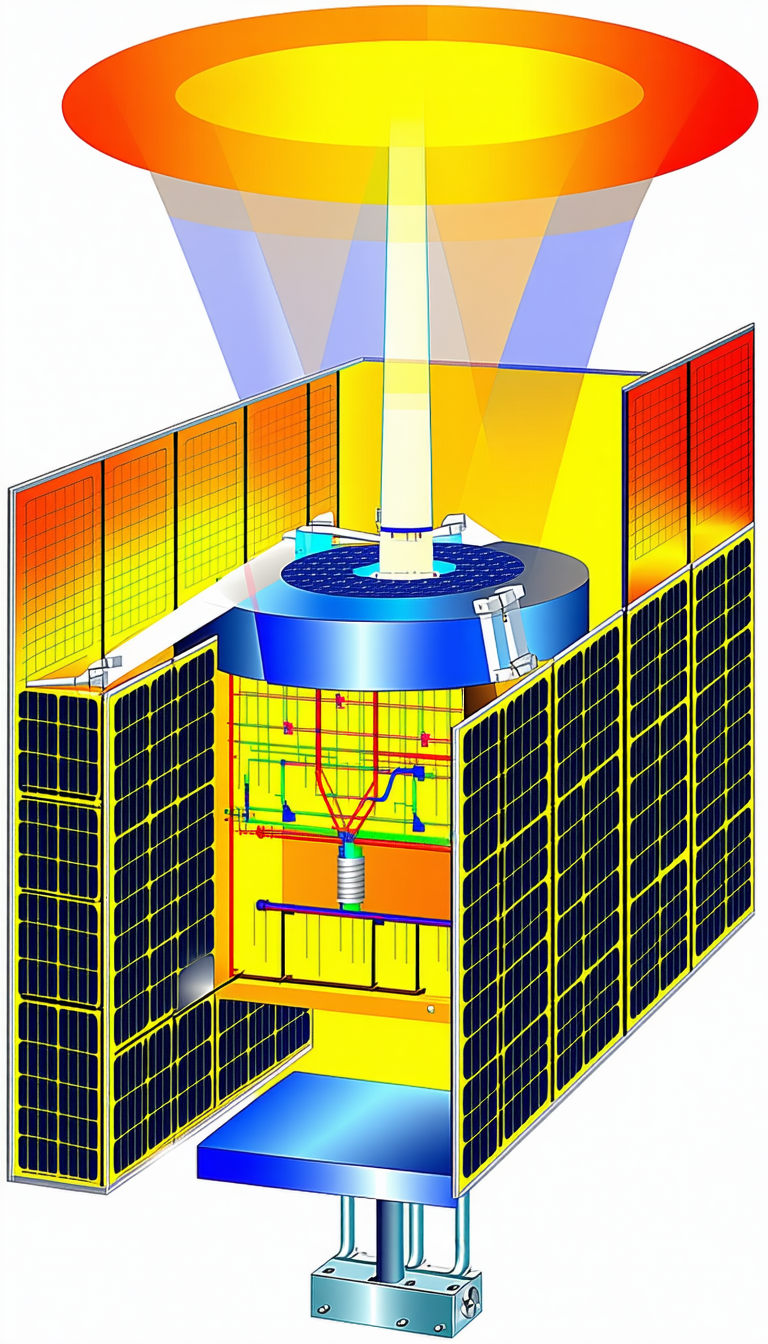 A Large, Futuristic-looking Structure With A Solar Panel On Top