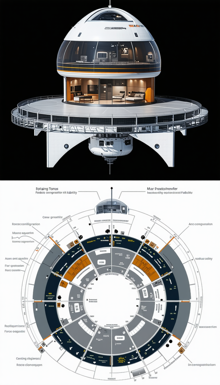 split-screen display space station