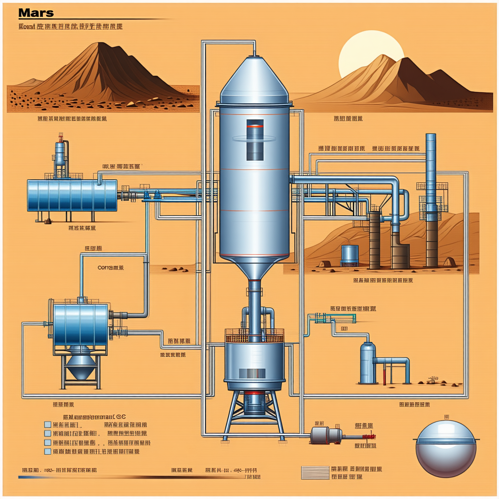 The Image Is A Detailed Drawing Of A Factory, Specifically A Chemical Plant