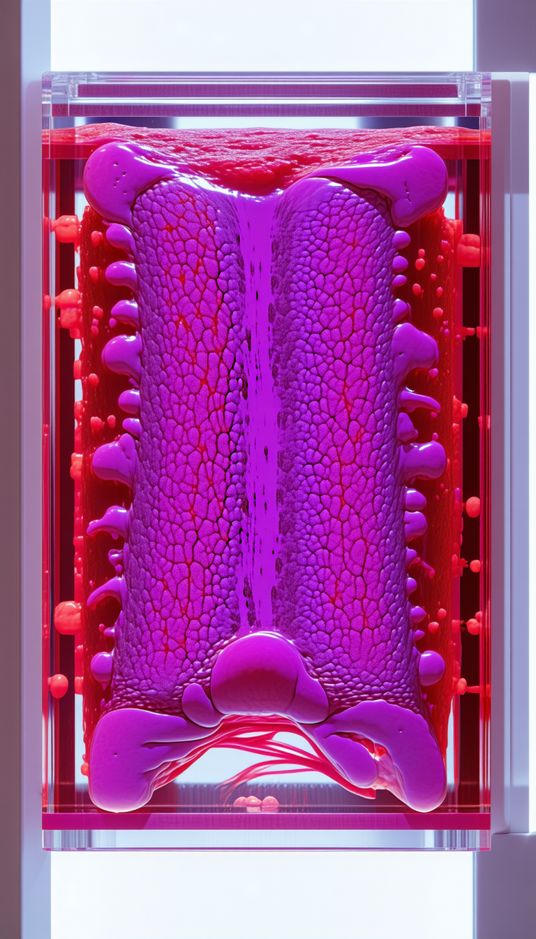 A Purple Substance, Possibly A Liquid Or A Gel, With A Red Tint