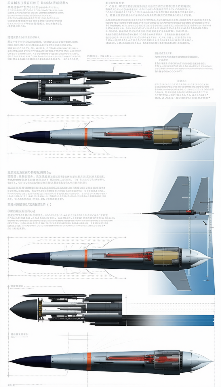 A Series Of Diagrams Show The Different Stages Of A Missile's Development
