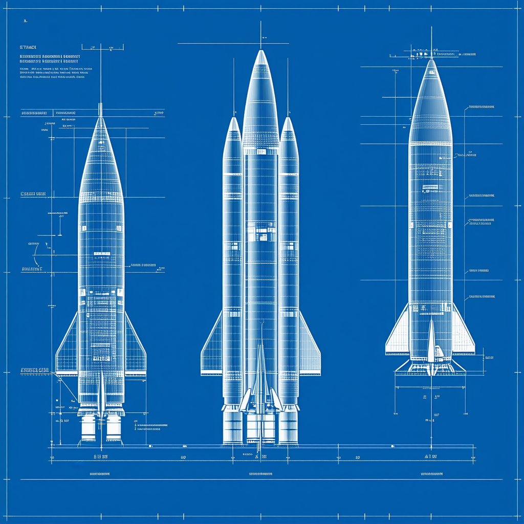 A Blueprint Of A Rocket Is Displayed, Showing The Different Parts Of The Rocket