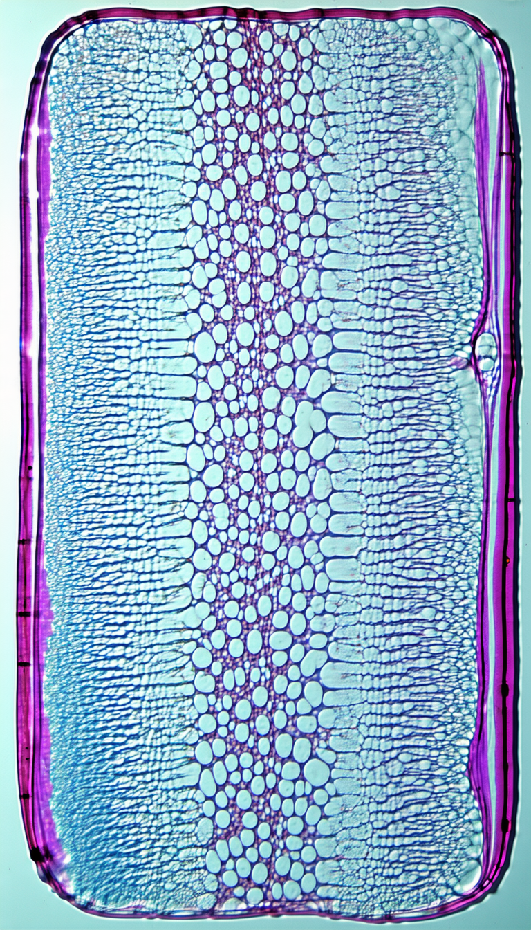 A Close-up View Of A Plant's Stem, Showcasing Its Intricate Structure