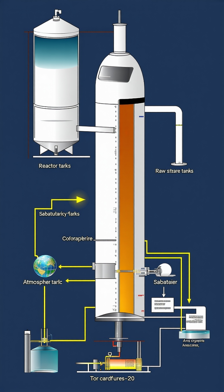 A Diagram Of A Chemical Plant, With A Focus On The Process Of Creating A Chemical Compound