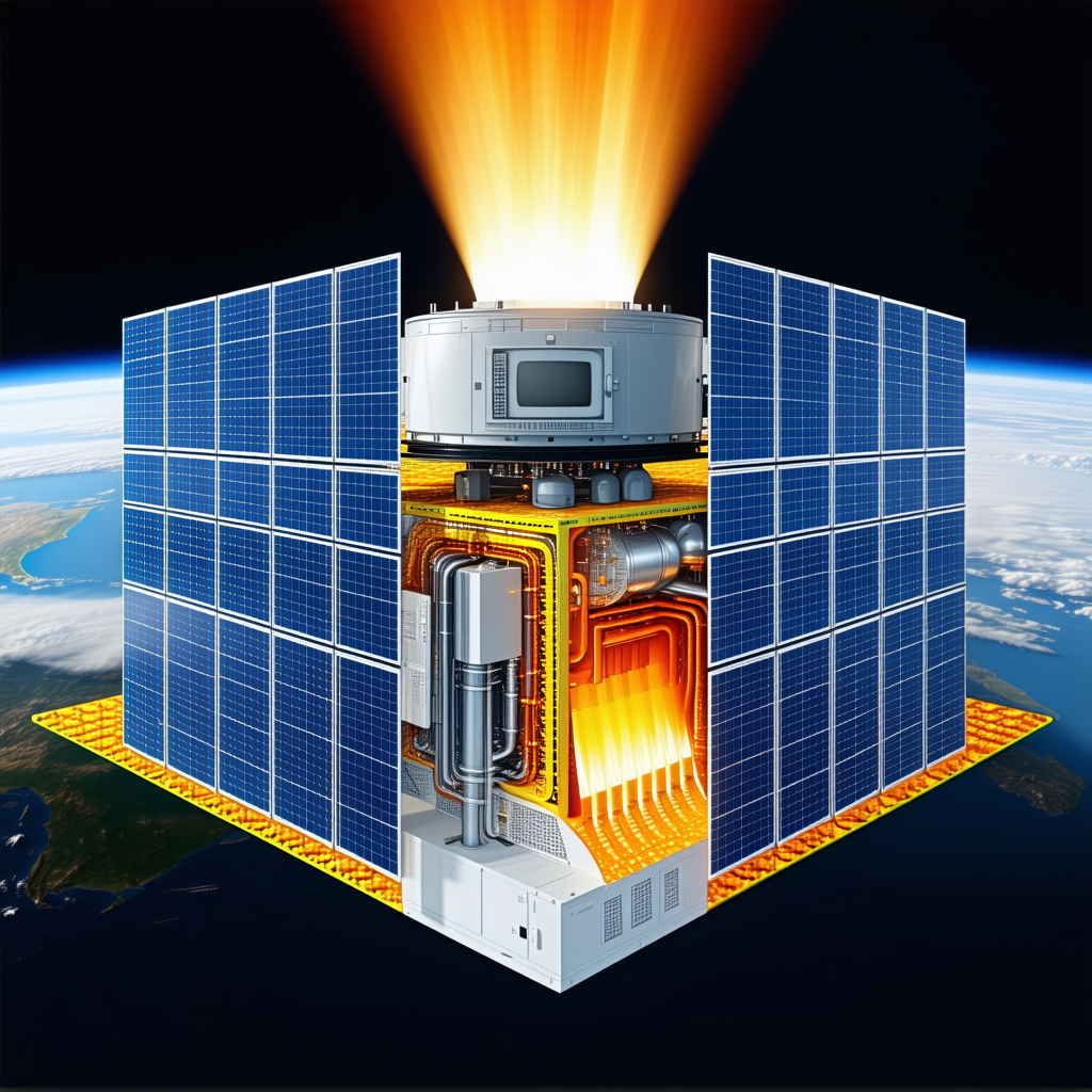 A Large, Futuristic Space Station With A Solar Panel On Top