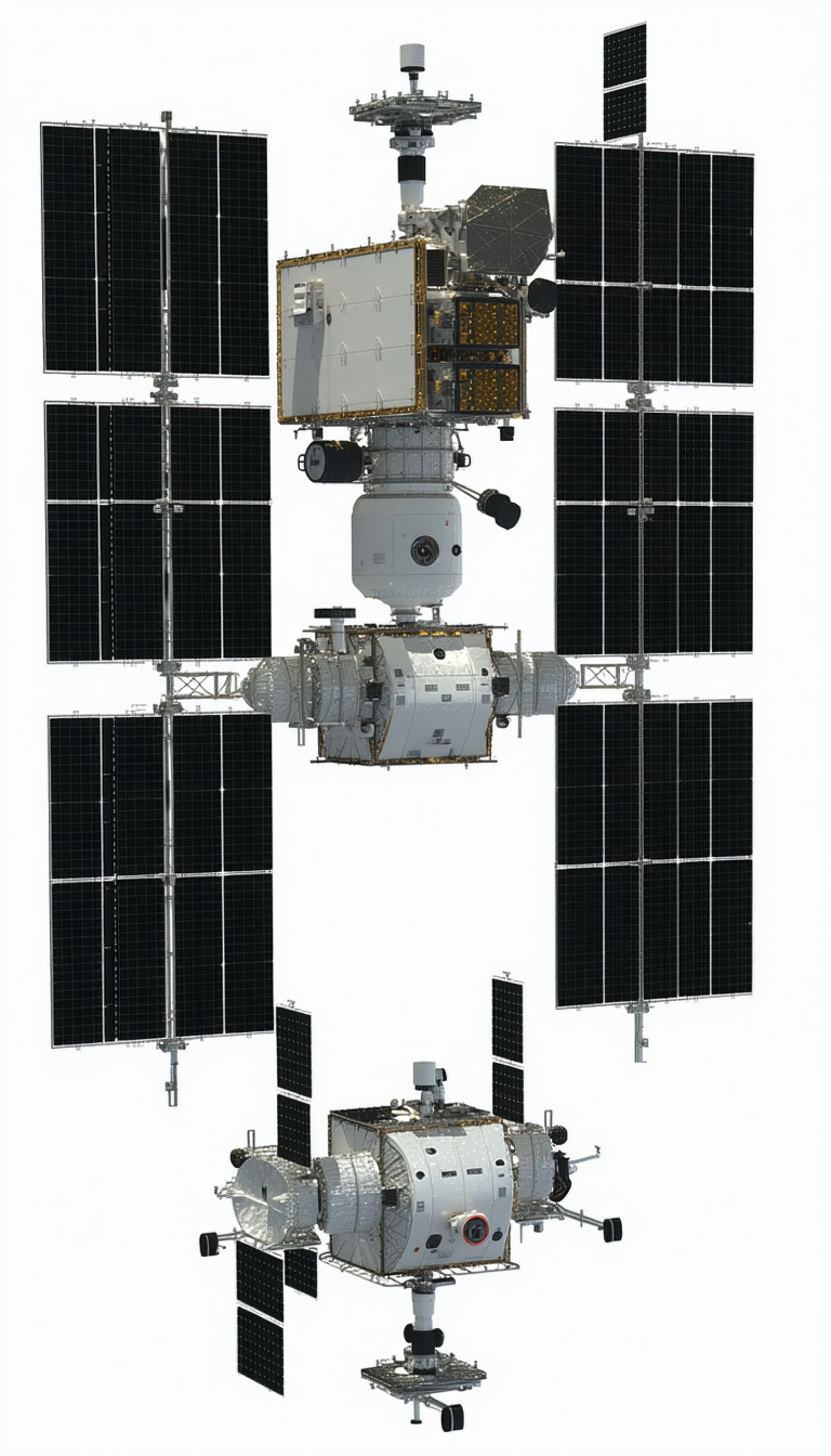 In The Image, There Is A Large Spacecraft With A Smaller Spacecraft Attached To It