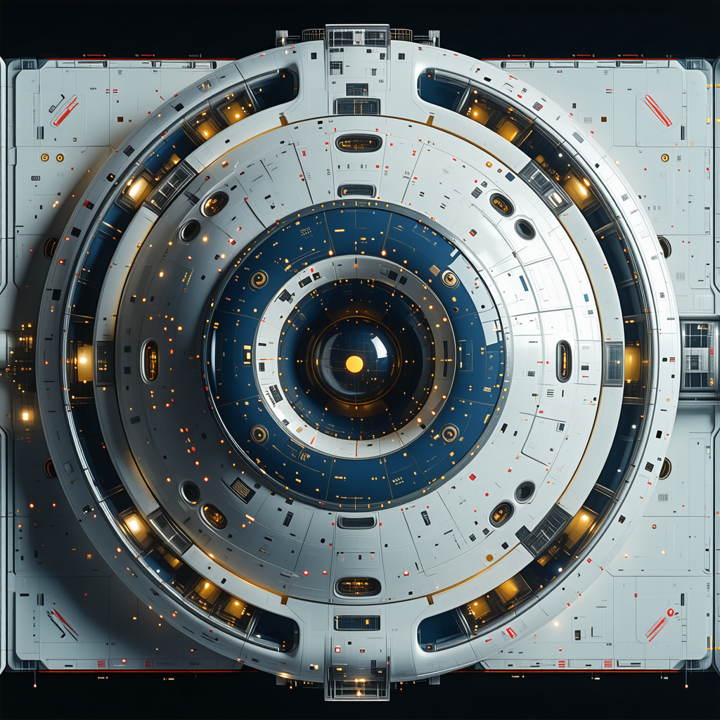 A Futuristic Spacecraft With A Large, Round