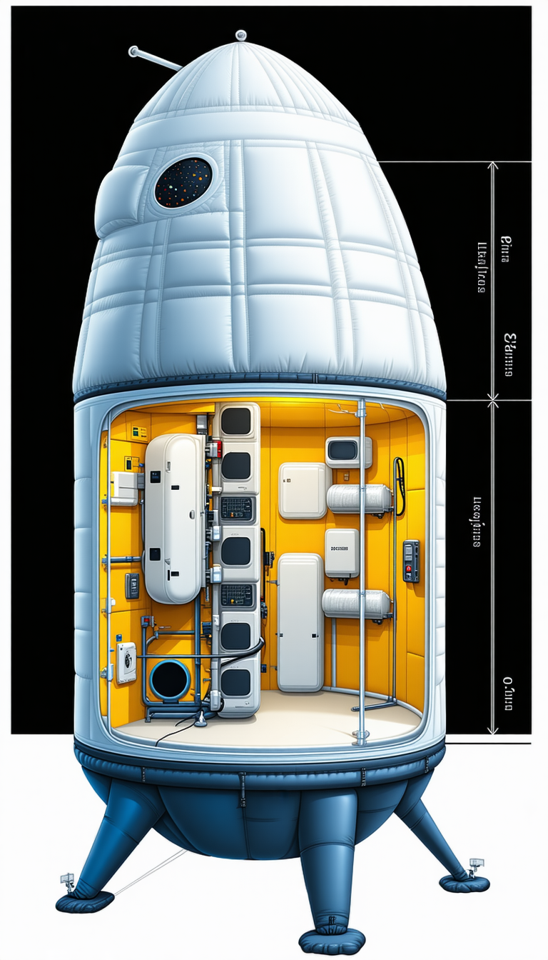 In The Image, There Is A Space Shuttle With A Large White Dome On Top Of It
