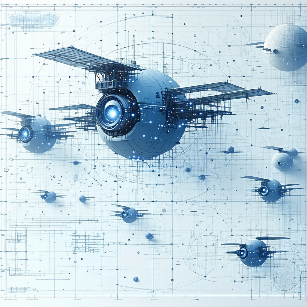 In This Image, There Is A Large Blue Sphere In The Center, Surrounded By Smaller Blue Spheres