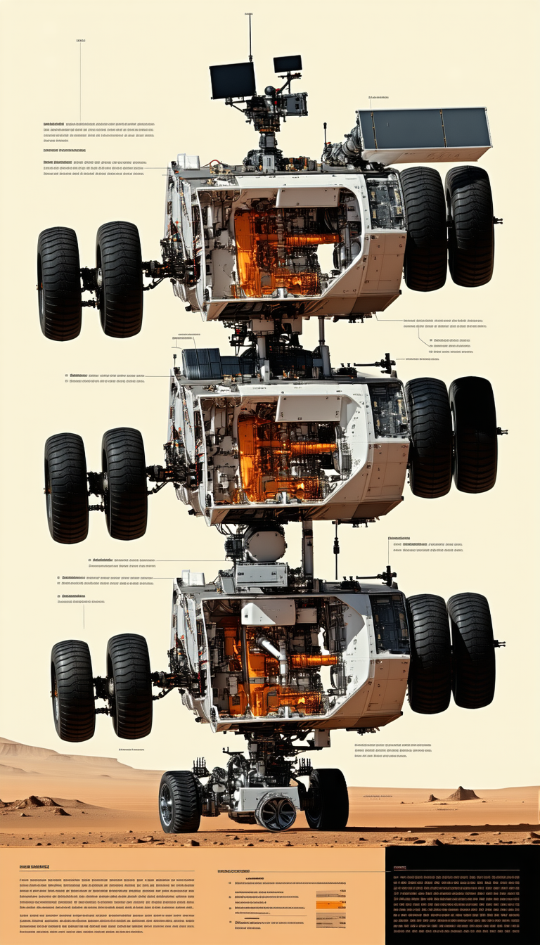 A Large, White, And Orange Vehicle With A Unique Design