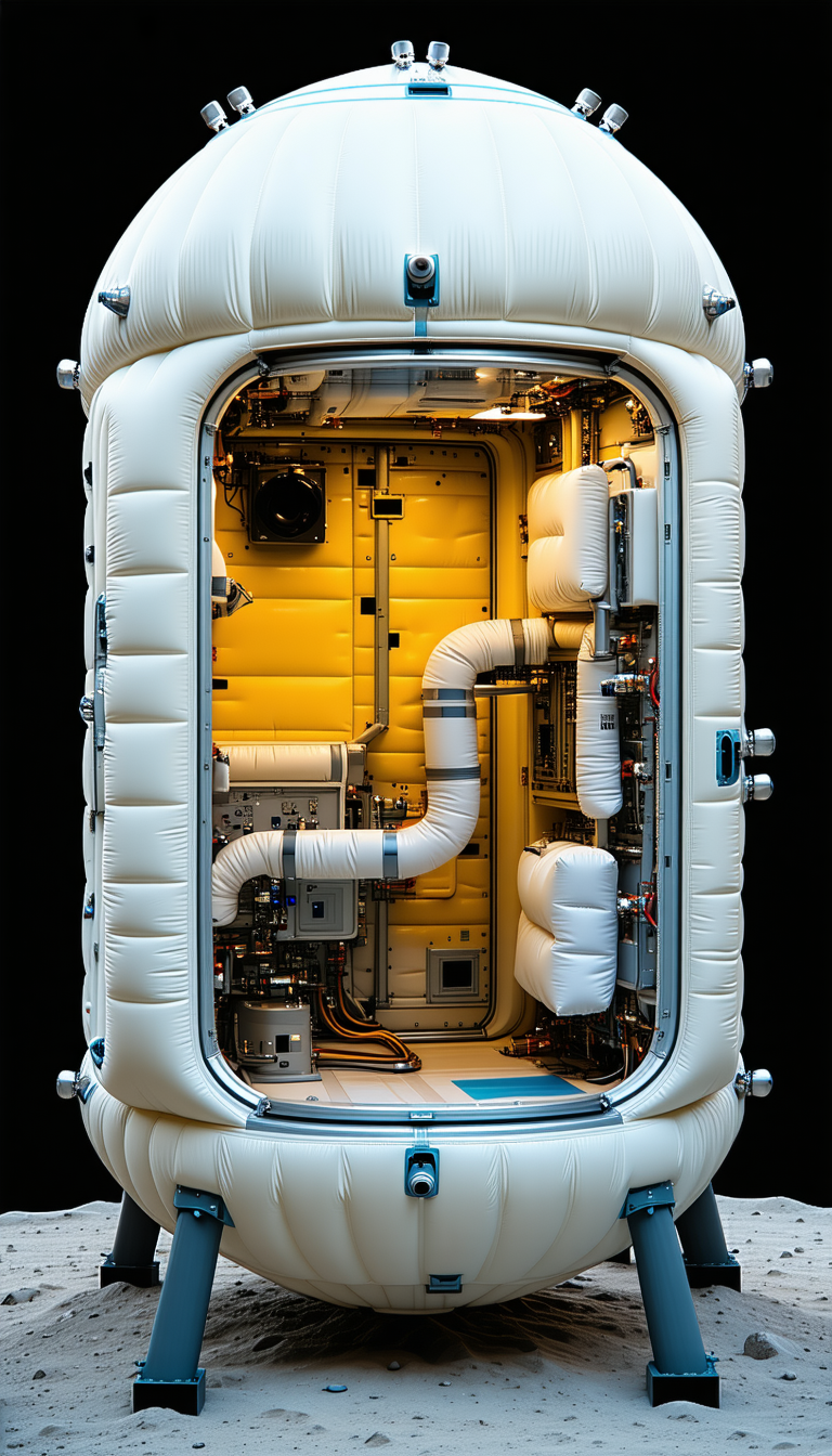 A White Space Shuttle With A Large White Tube Extending From The Side Of The Shuttle