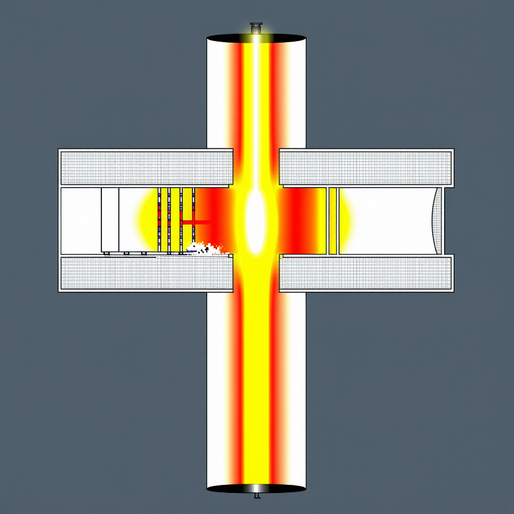 A Large, Brightly Lit Cross Made Of Metal