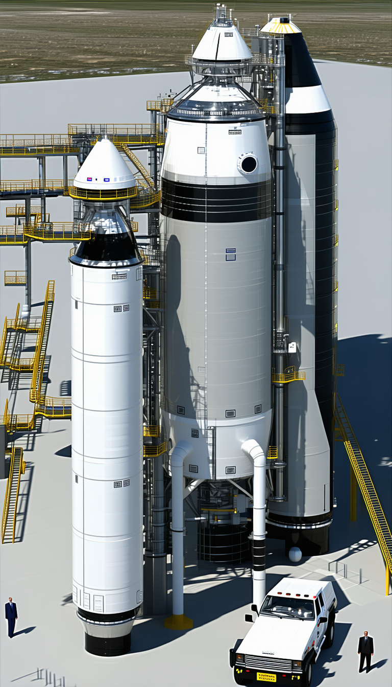 A Large Rocket Ship With A Space Shuttle On Top Of It