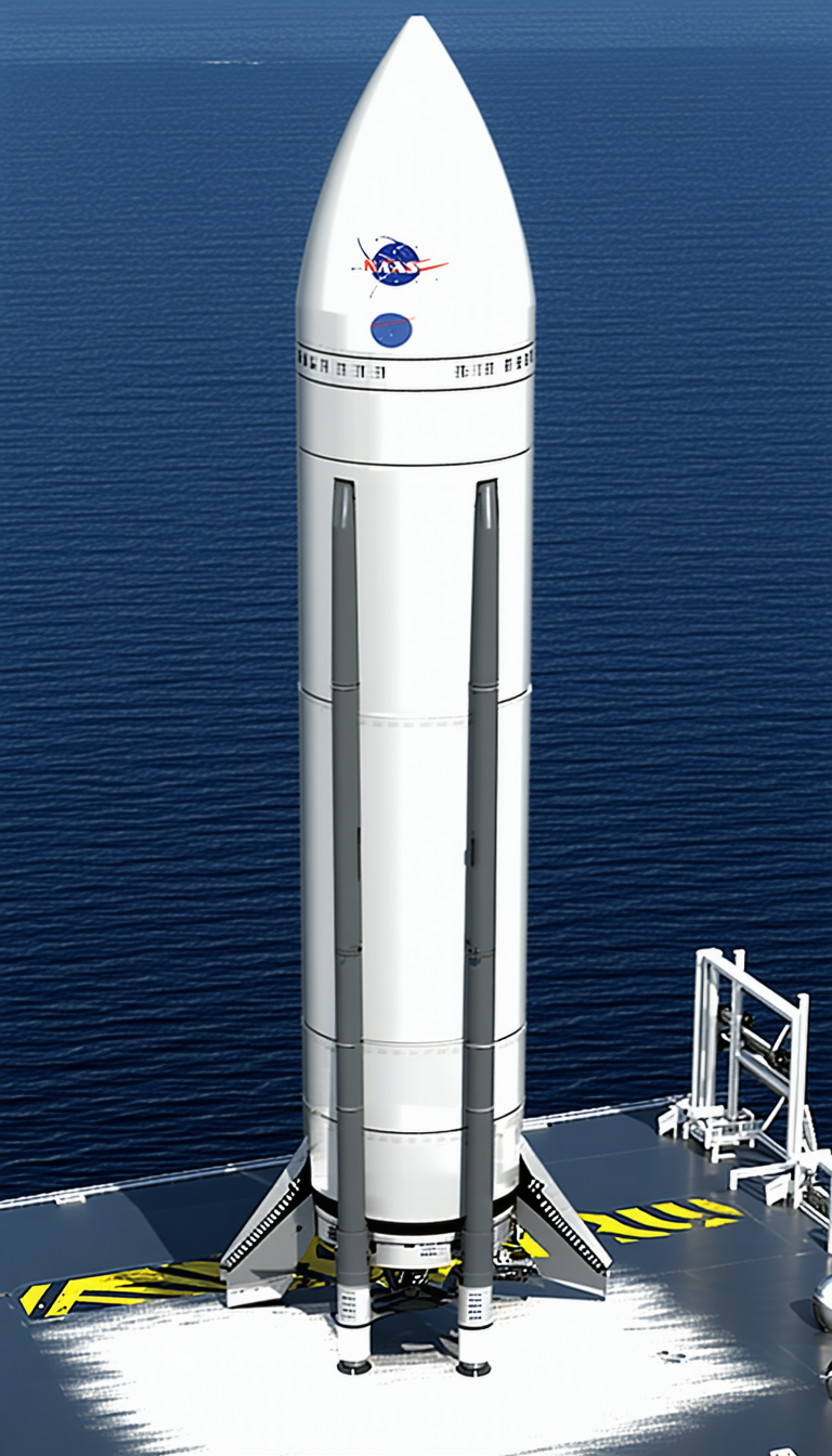 A Large White Rocket Is Docked At A Space Station