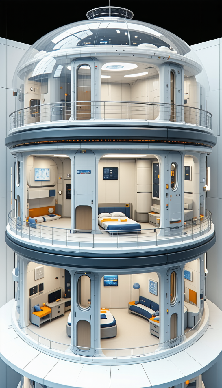 The Image Is A Computer-generated (cgi) Depiction Of A Futuristic Space Station
