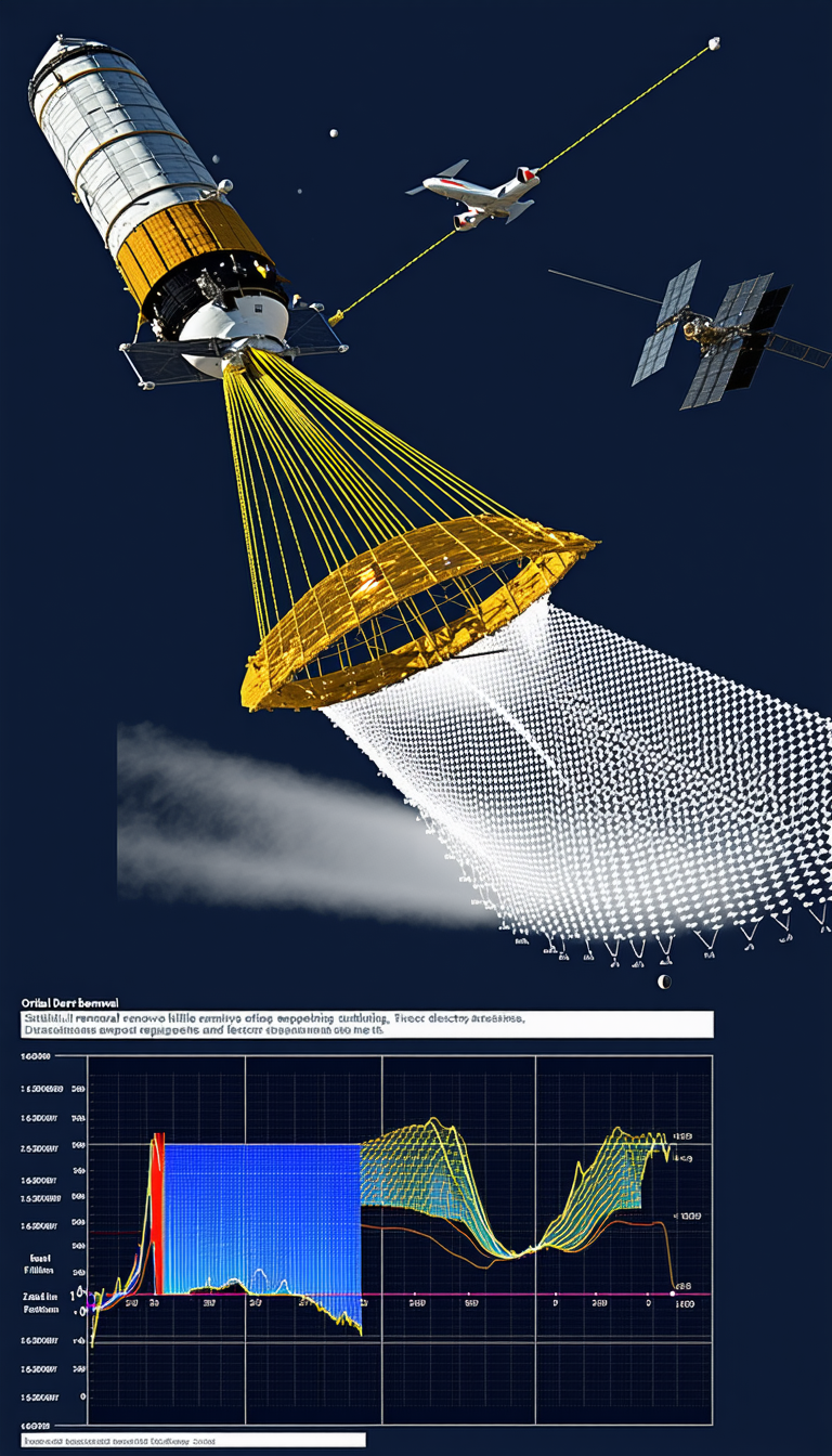 A Space Shuttle With A Large Umbrella Attached To It