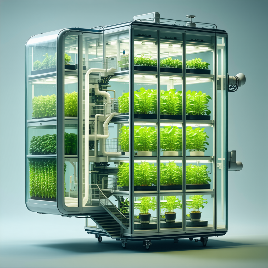 A Large, Multi-layered Greenhouse Filled With Various Plants
