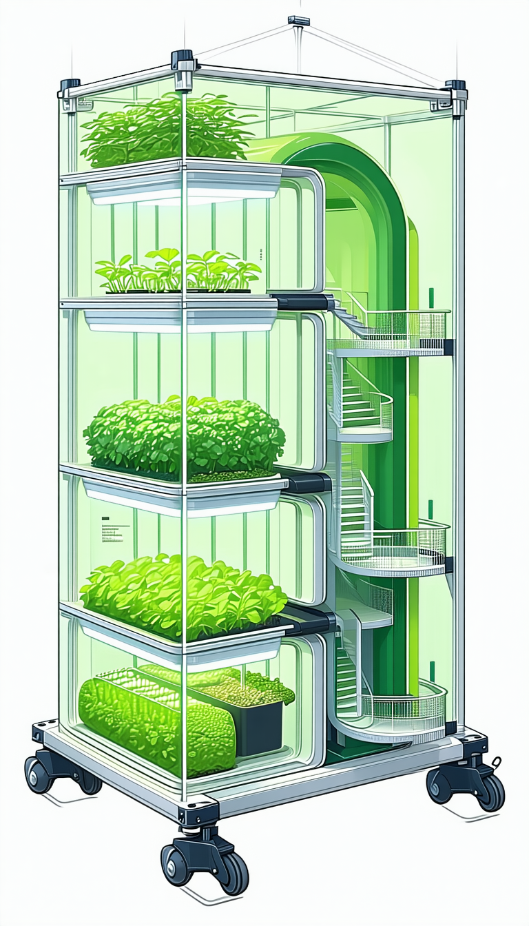 A Large, Multi-level Greenhouse Filled With Various Plants
