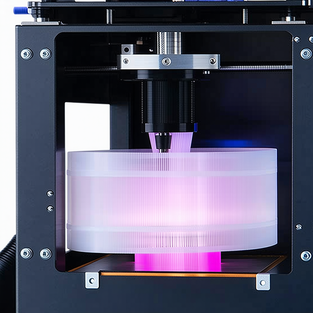 A Machine Is Cutting A Piece Of Plastic With A Laser