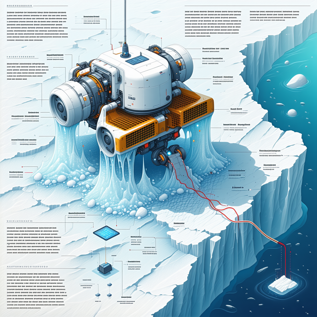 The Image Is A Blue And White Illustration Of A Large Ice-breaking Ship