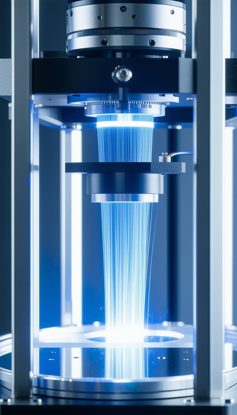 A Machine With A Blue Light Shining On It