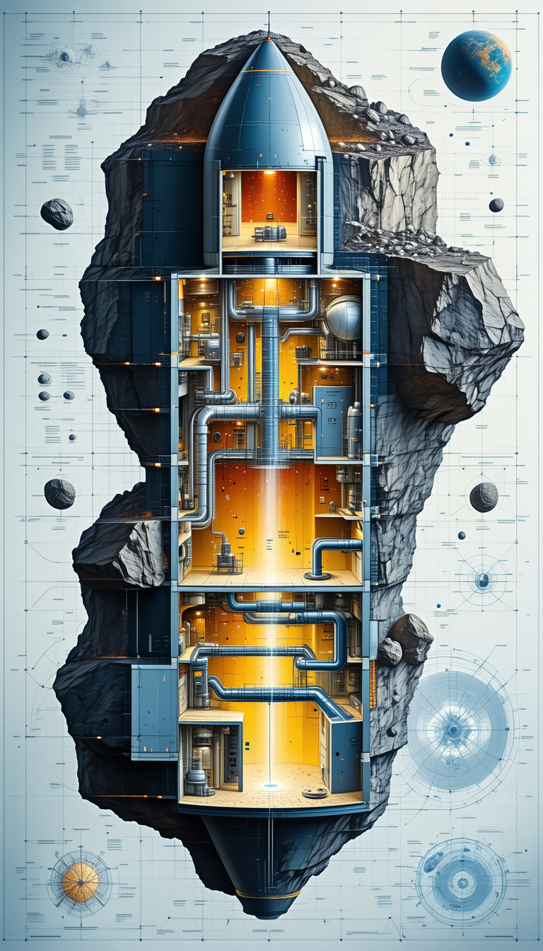 blueprint futuristic space station