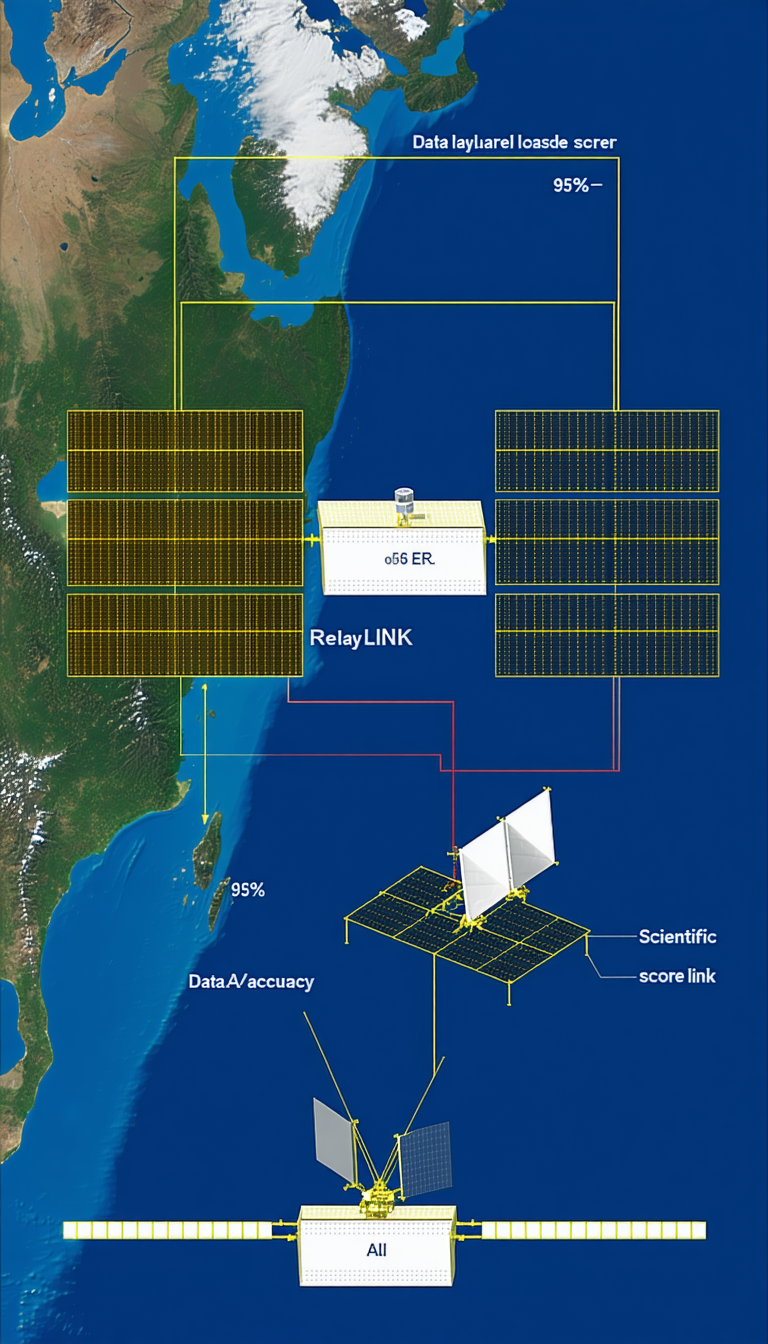 A Satellite In Space, With A Large Antenna Attached To It