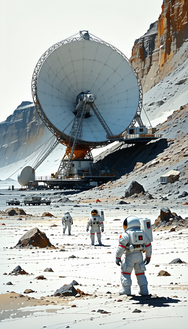 In The Image, There Are Three Astronauts Standing On A Rocky Surface, Possibly On A Distant Planet