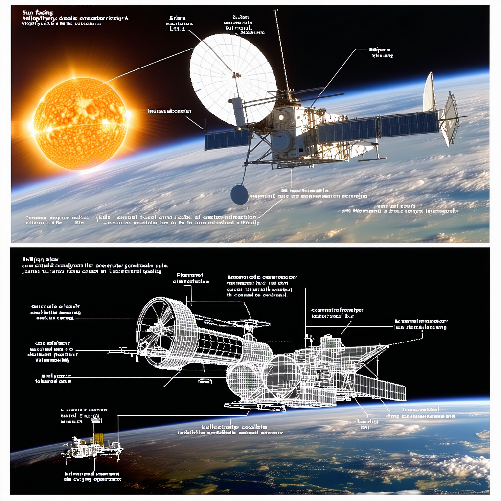 A Space Shuttle Is Shown In A Diagram, With A Large Sun In The Background