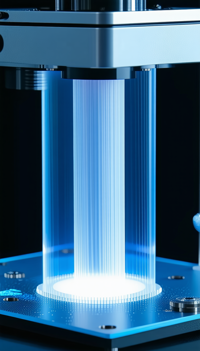 A Blue Light That Is Shining Brightly, Creating A Glowing Effect