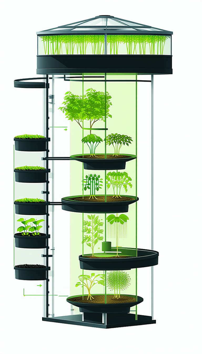 A Large, Multi-tiered Plant Display Filled With Various Plants