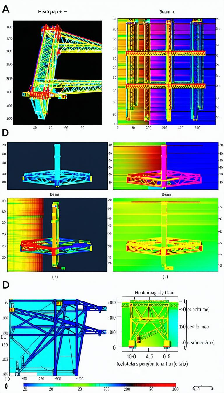 The Image Is A Series Of Four Pictures, Each Showing A Different Perspective Of A Large Crane