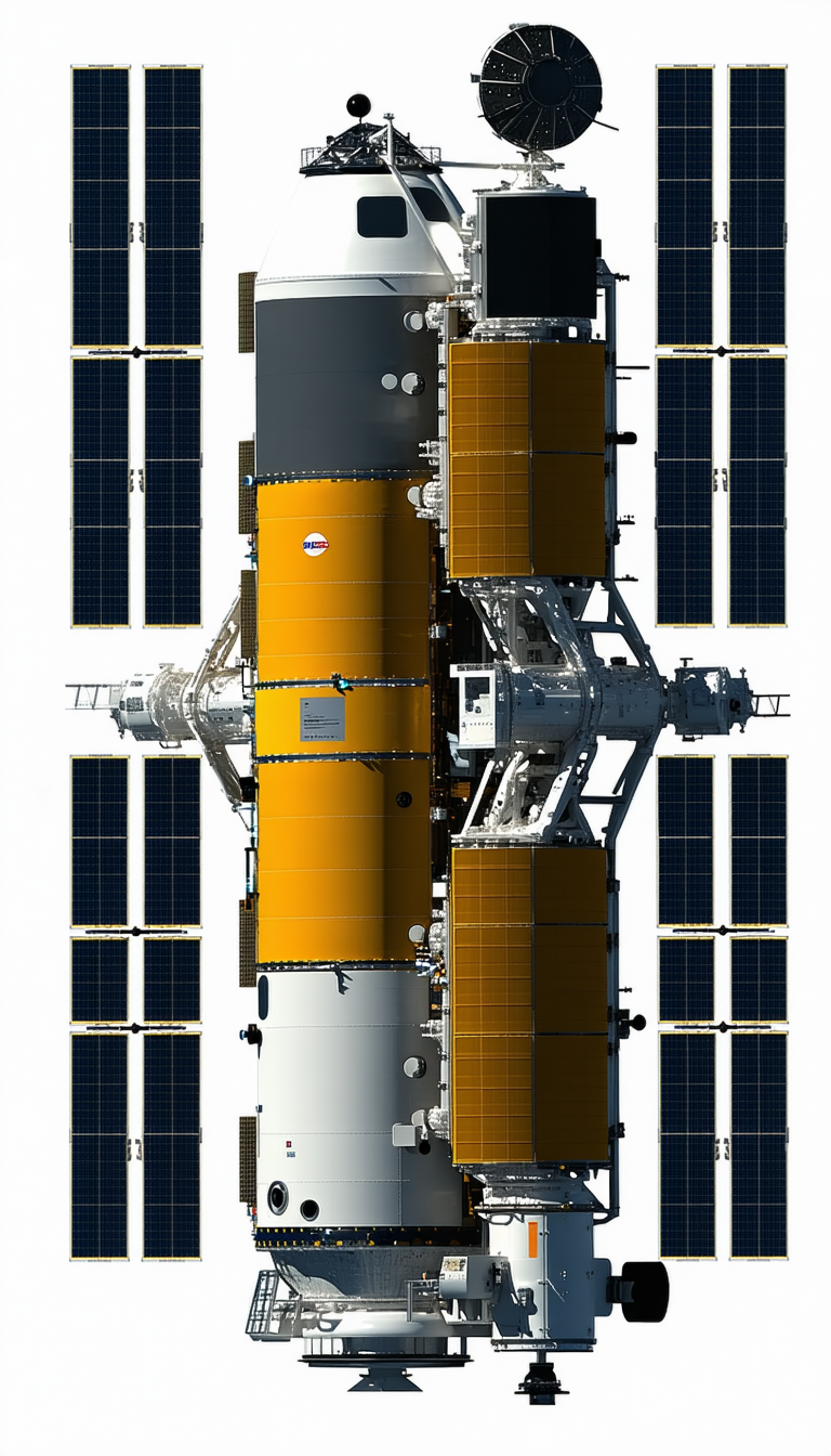 large spacecraft shown side view