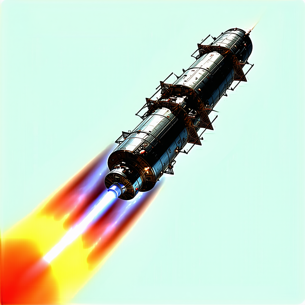 A Rocket Is Shown In The Image, With Its Engine Lit Up