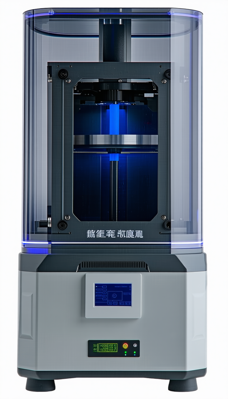 A Large Machine Is Shown In The Image, With A Blue Light Shining On It