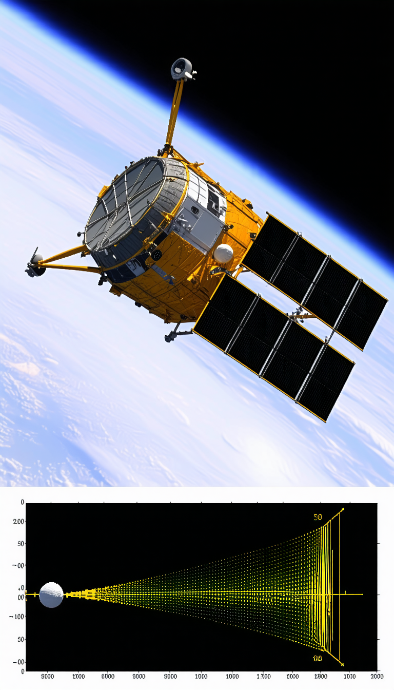A Spacecraft With A Large Dome On Top, Flying Through The Sky