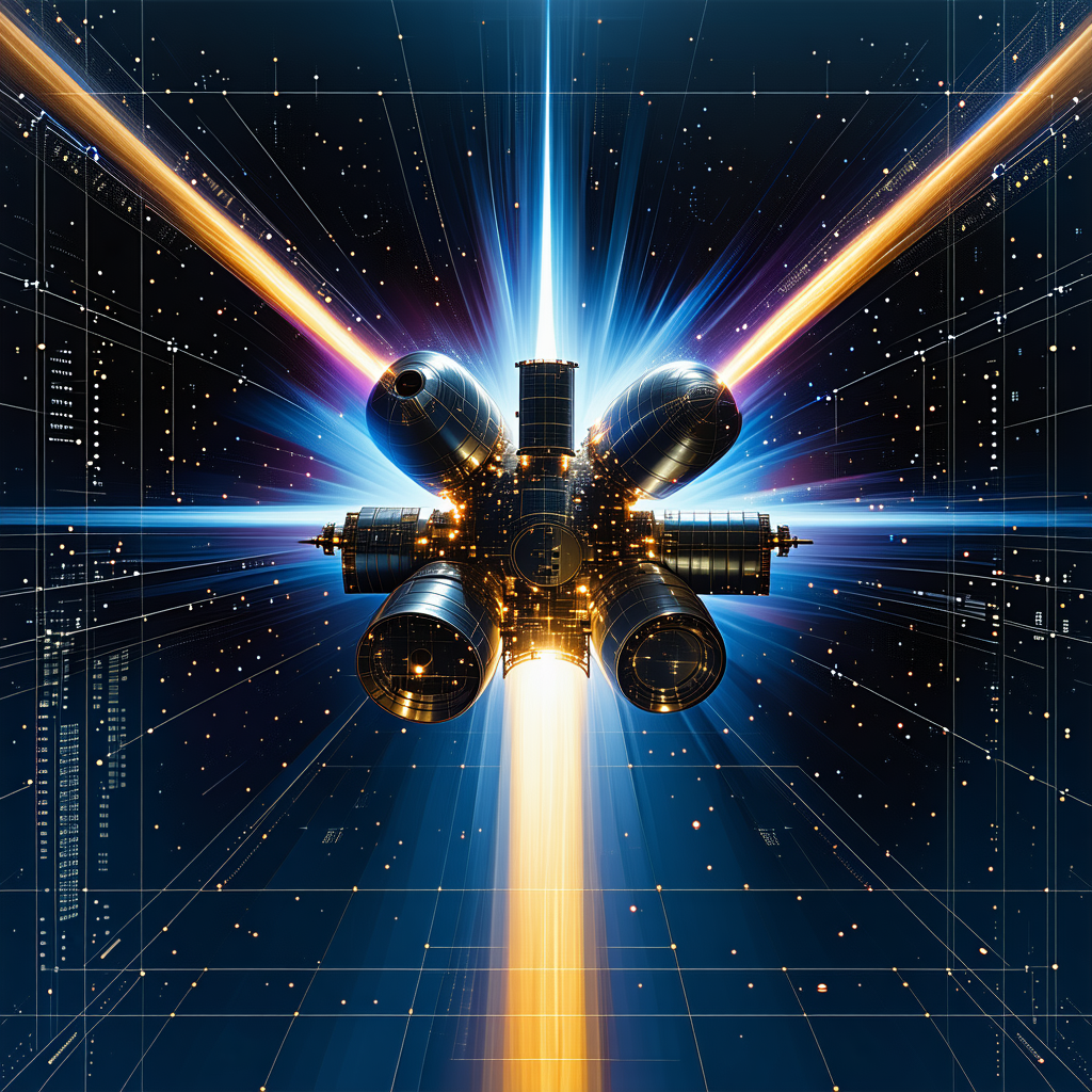 spacecraft shown futuristic setting