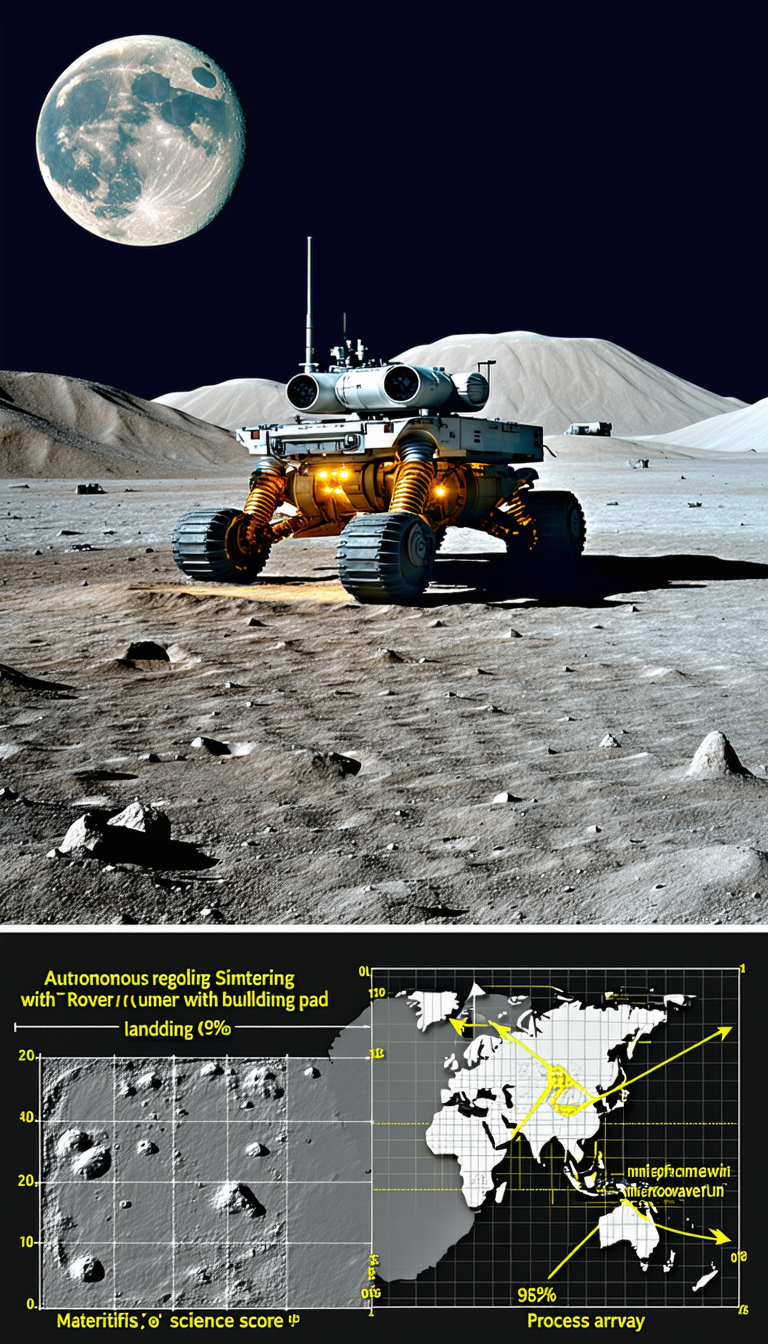 A Large Robotic Vehicle, Possibly A Rover, Parked On A Rocky Surface