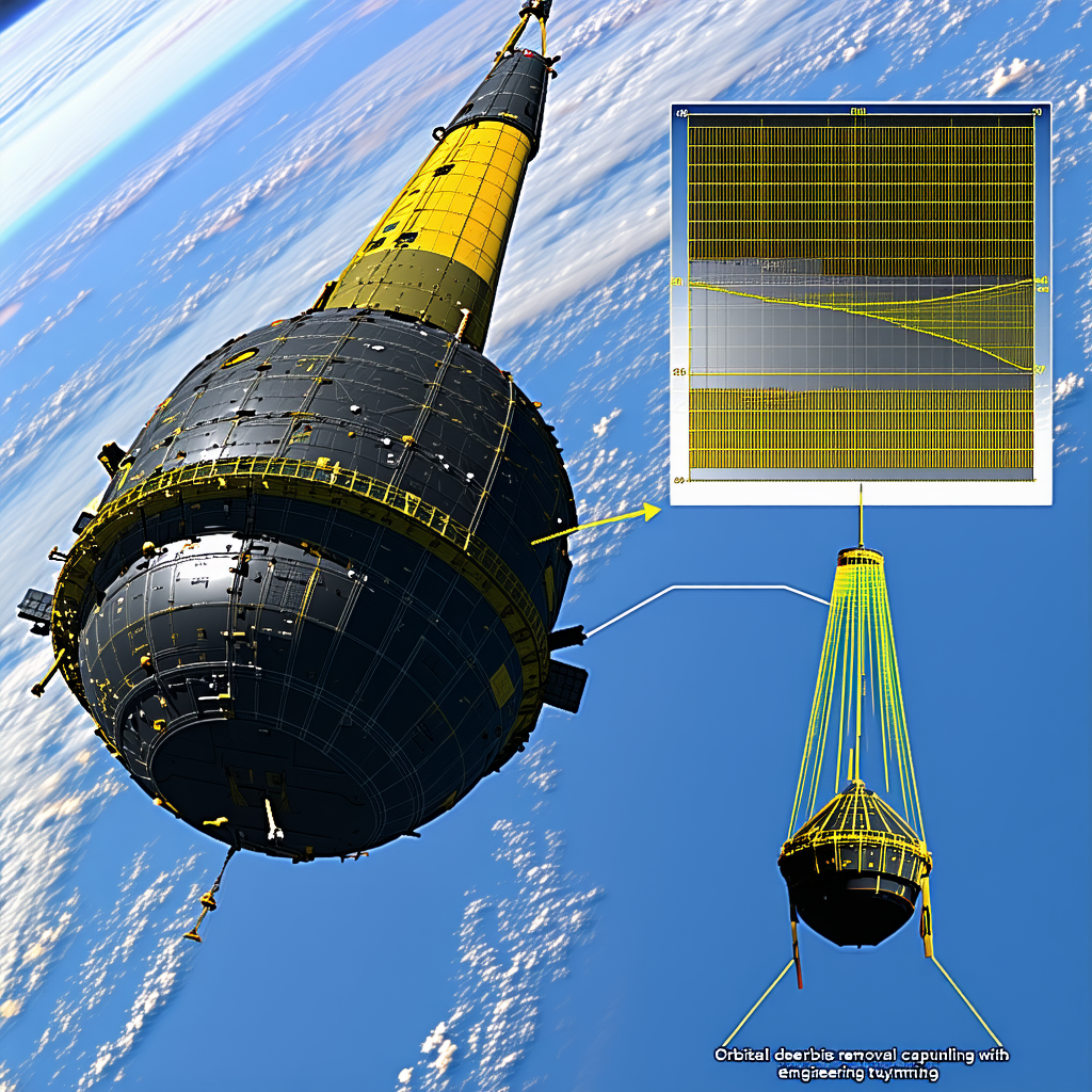 A Space Shuttle Is Shown In A Close-up View, With A Yellow And Black Color Scheme