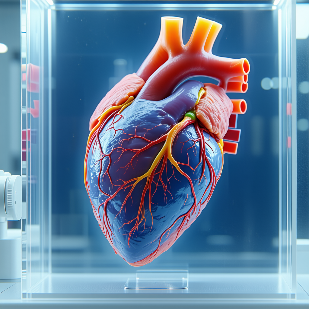 A Heart Is Displayed In A Glass Case, Showcasing Its Intricate Details