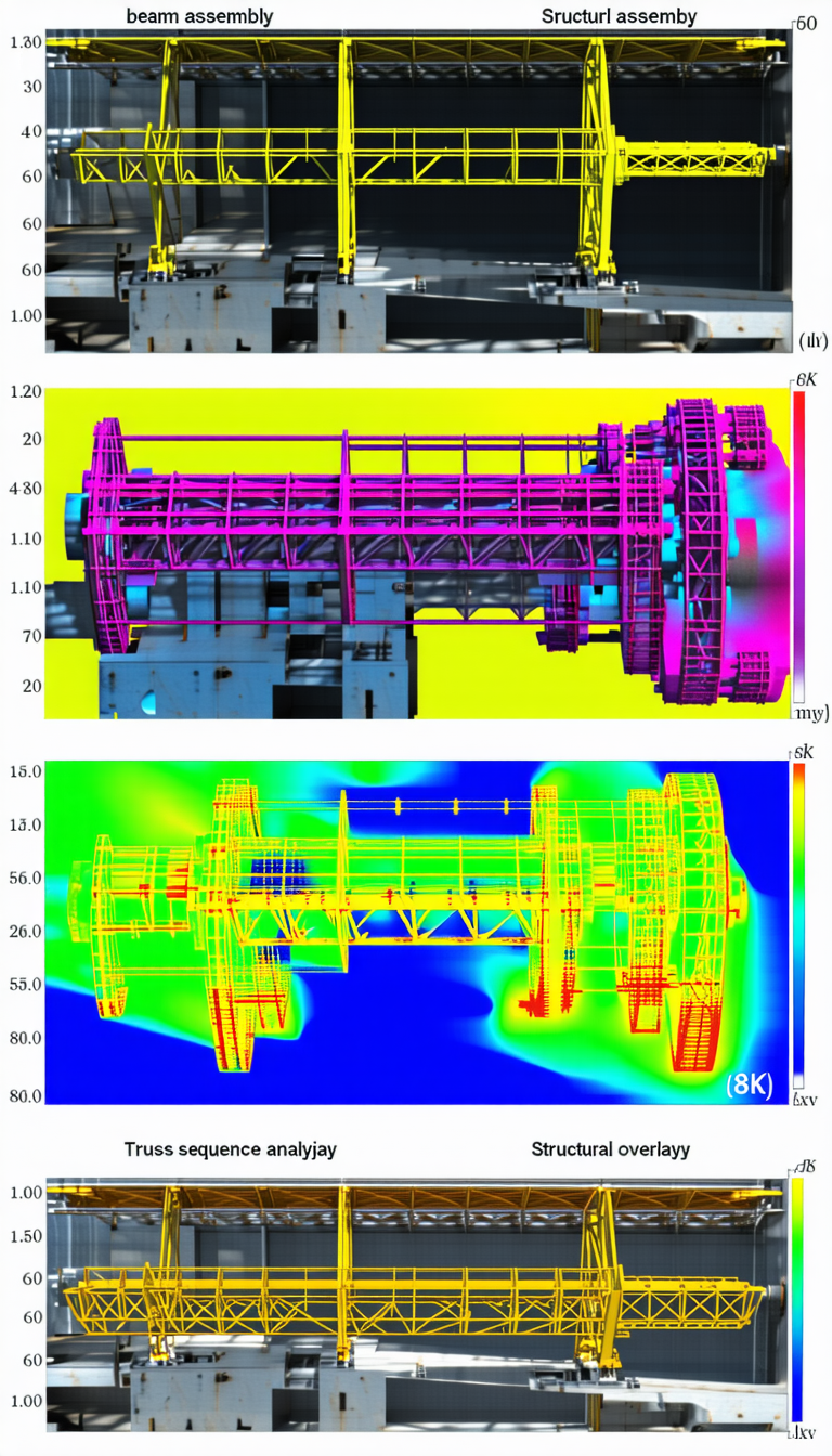 The Image Is A Collage Of Three Different Pictures Of A Large Metal Structure