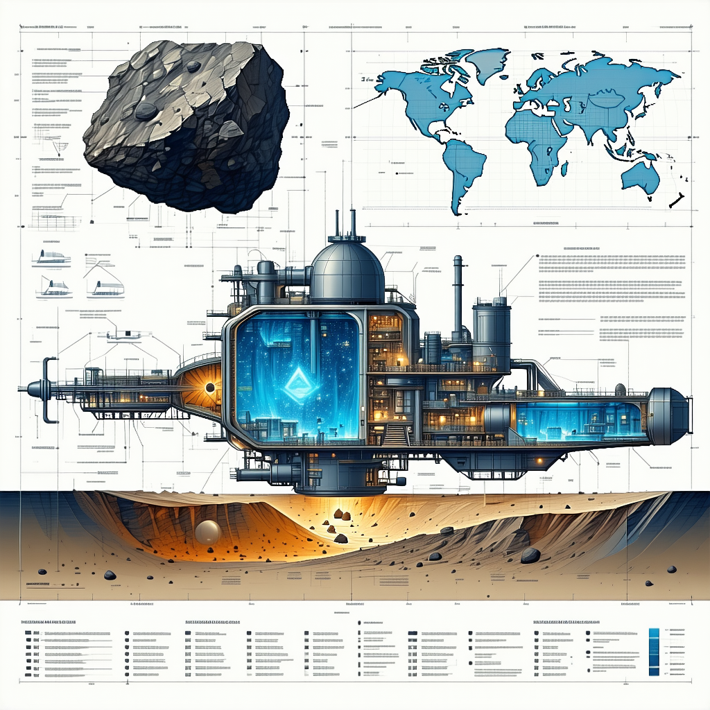 A Large, Futuristic Spacecraft Is Shown In A Diagram, With Various Parts Labeled