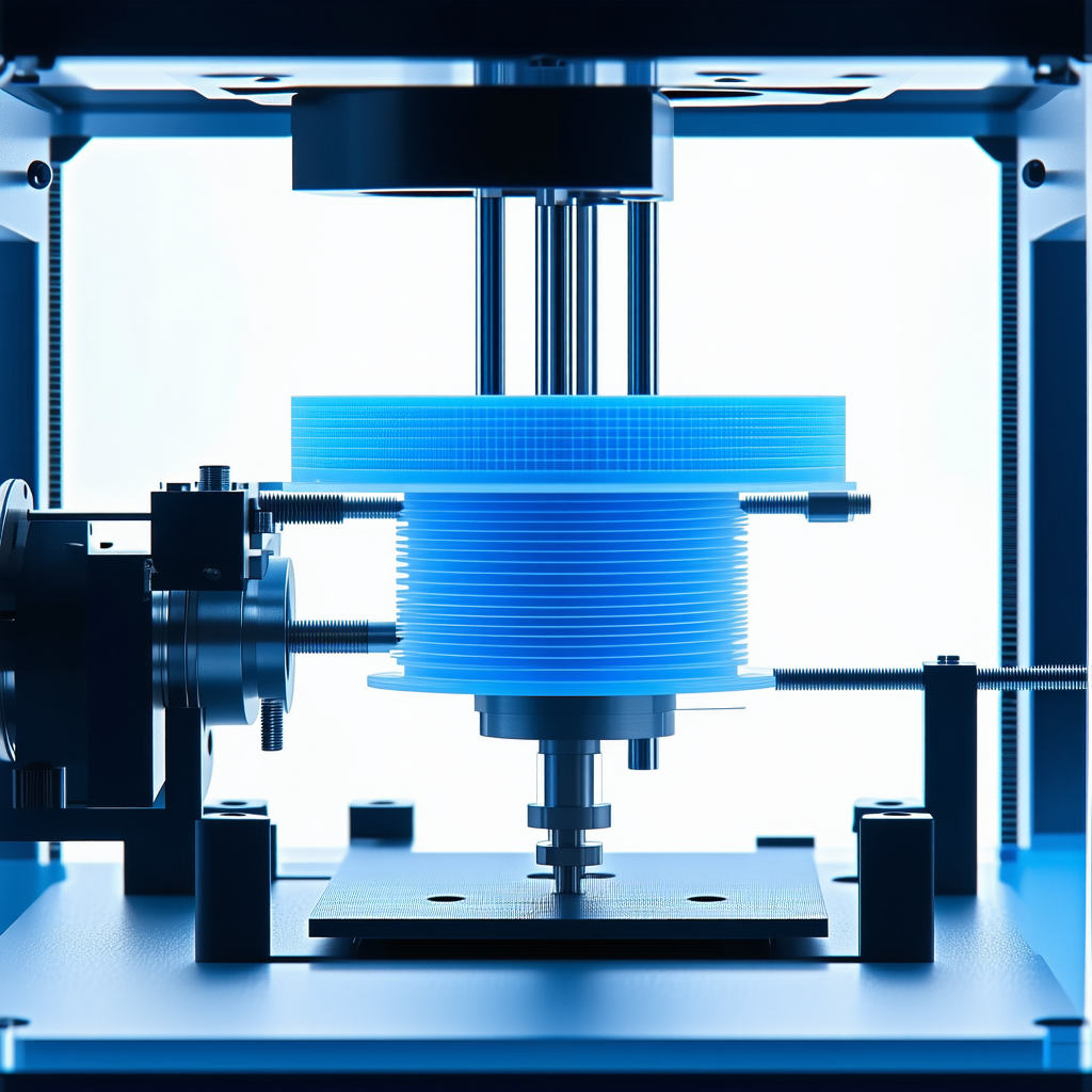 A Blue Plastic Object, Possibly A Cd Or A Cassette Tape, Being Processed By A Machine